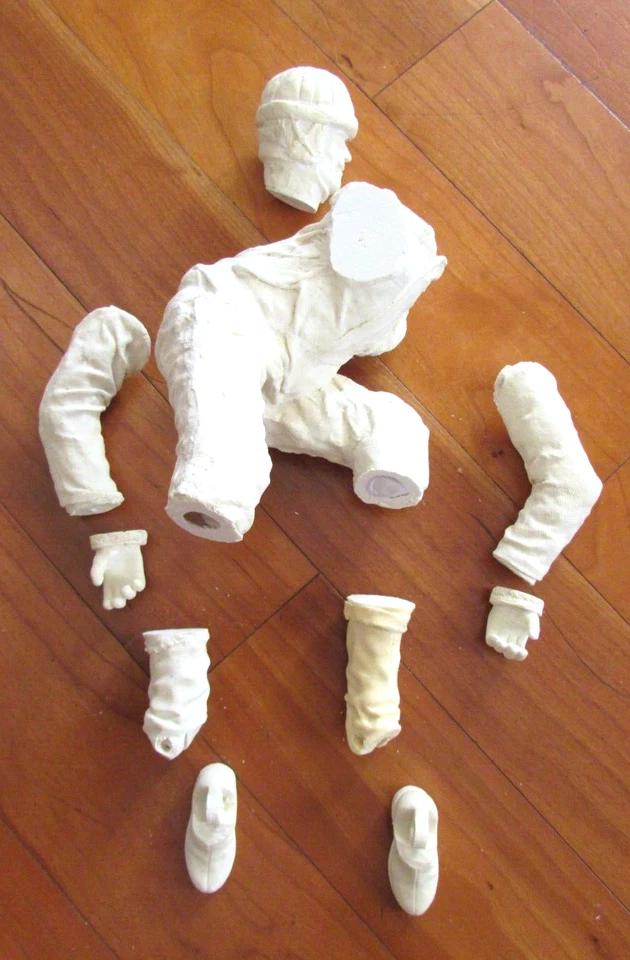 Vintage motorcycle rider 1:6 1:8 10 in H as posed custom made in pieces to fit - Image 2 of 4