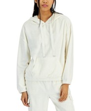 Planet Heart Juniors' Cozy Long Sleeve Hoodie - Egret, S