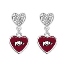Arkansas Razorbacks Amara Silver Crystal Dangle Earrings Jewelry Gift UA