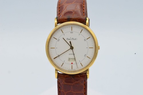 Paul Picot LEVRETTE Quarzo Orologio da donna 35mm vintage con nastro in  pelle grande data | eBay