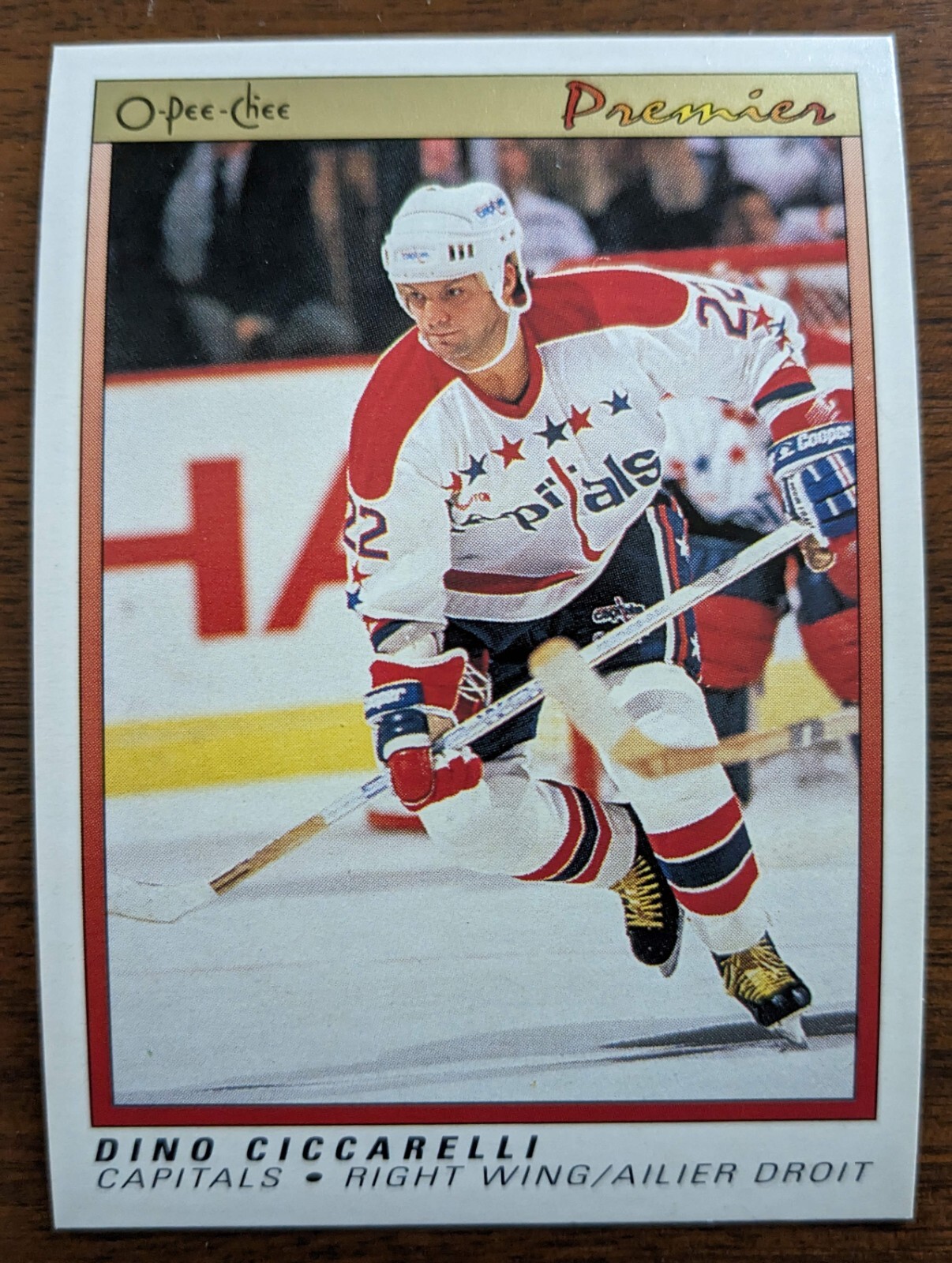 DINO CICCARELLI, 1990-91 O-PEE-CHEE OPC PREMIER #14, CAPITALS
