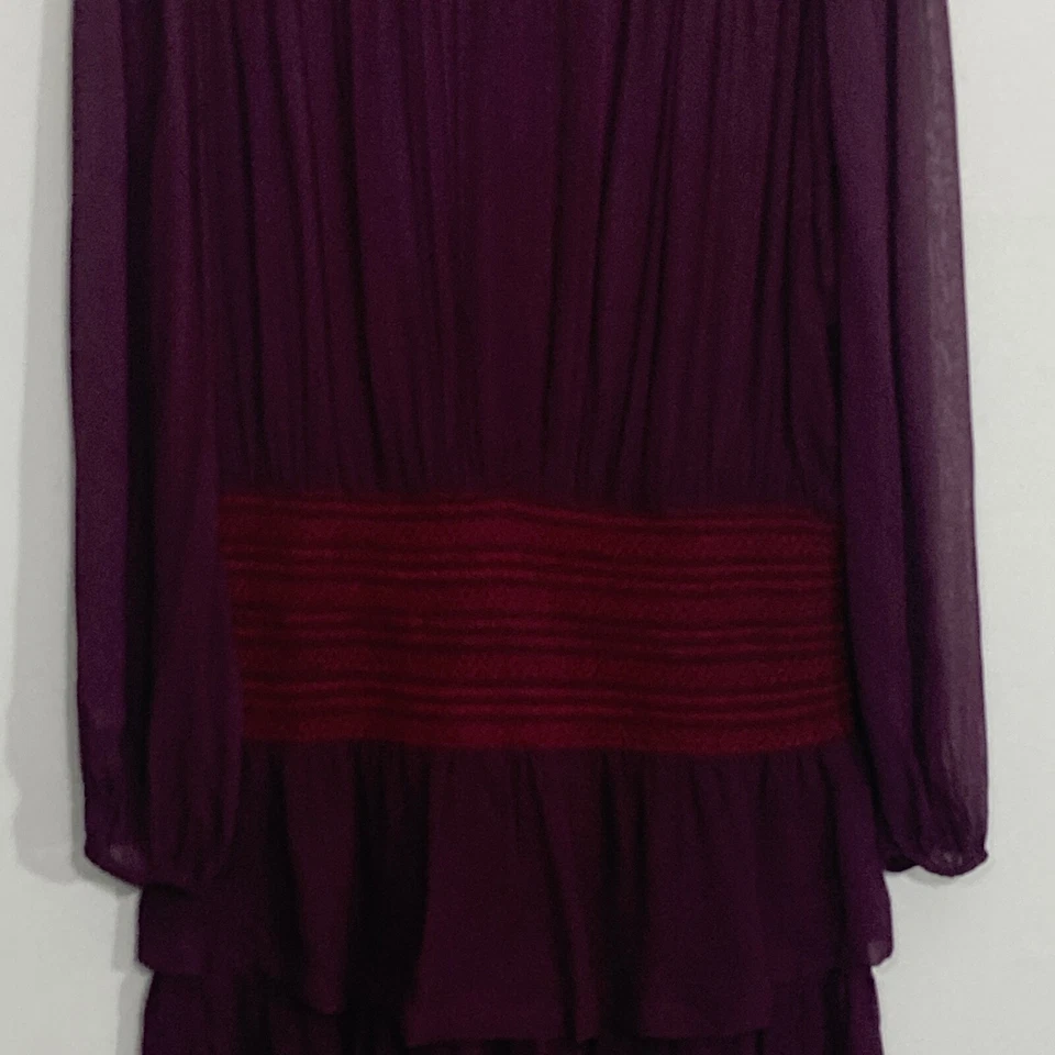 Vestido antik batik para mujer pequeño púrpura transparente cintura caída festival frawley mini Foto 3 de 4