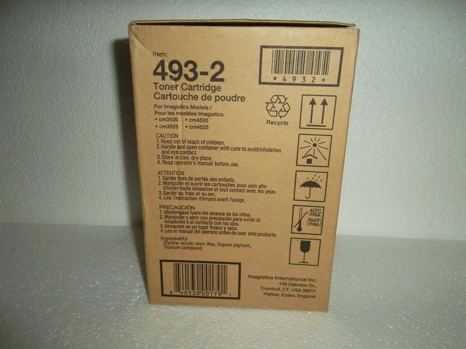 Cartucho de tóner amarillo OCE 11,5K páginas cmM4520 cmM3520 cm4525 cm3525 493-2 NUEVO Foto 4 de 4