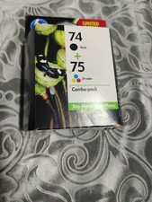 HP 74 Black 75 Tri Color Ink Cartridge Sealed Original HP New Old Stock Expired