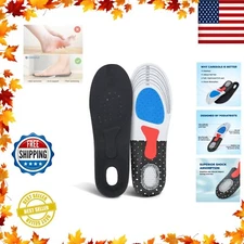 Work Boots Feet Arch Support Orthotic Absorb Shock Gel Massaging Shoe Insoles US