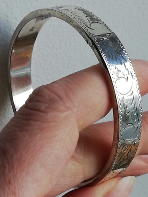 Bracelet Jonc En Argent Massif 925 - Style Art Nouveau/Déco Tank, Ancien, Occasion
