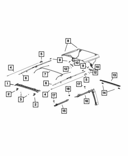 Pasador del marco de ventana de puerta para Jeep Wrangler JK 2007-2018 P/N 55397130AC