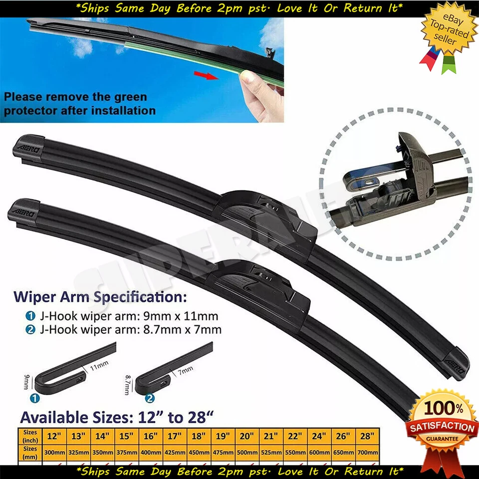 Se adapta a Toyota Tacoma J-HOOK 2016-2023 limpiaparabrisas híbrido silicona Foto 2 de 3