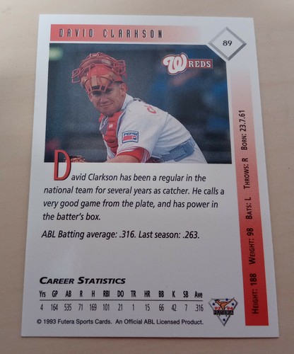 1994 Futera Australian Baseball League ABL - Sydney Blues and Waverley Reds - Picture 31 of 45