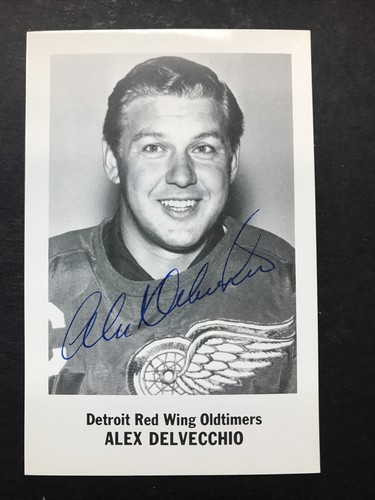 Alex Delvecchio NHL DETROIT REDWINGS Autographed/Signed PHOTO CARD JSA CERTIFIED - Picture 3 of 6