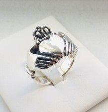 925 Solid Sterling Silver Irish Claddagh Friendship Ring Men?s Women?sSize 12-14