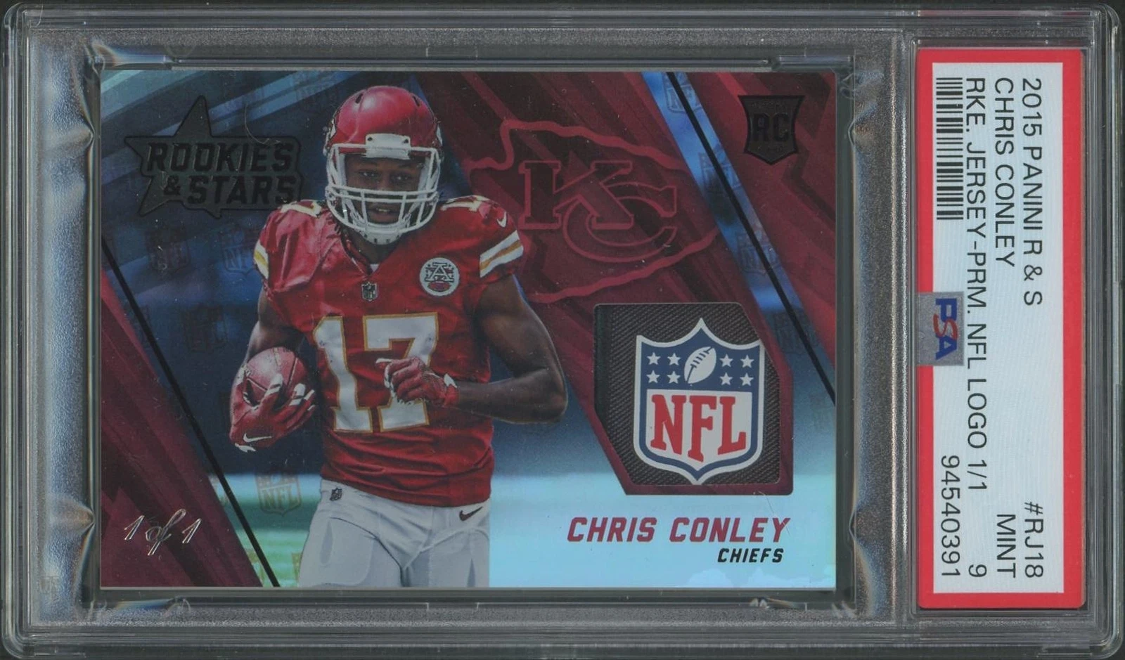 Chris Conley Panini Rookies & Stars Rookie Jersey #RJ18 Prime NFL Logo 1/1
