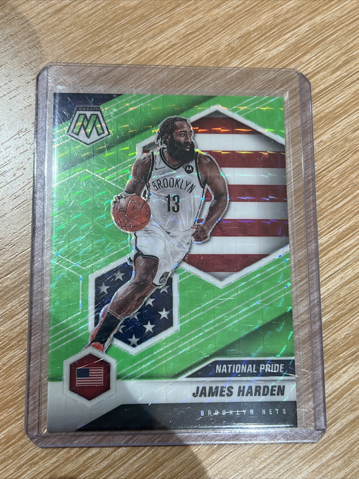 2020 Mosaic #256 James Harden Green Fluorescent 9/10