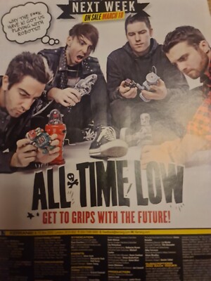 ALEX GASKARTH ALL TIME LOW A4 POSTER KERRANG MAGAZINE UK 