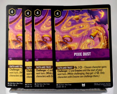 Disney Lorcana TCG Azurite Sea Pixie Dust 67/204 Uncommon Regular x4