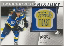 2021 2021-22 SP Game Used Embroidered in History #29 David Perron St Louis Blues