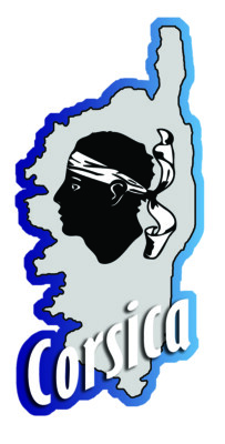 CORSICAN BEAUTY ISLAND MOORISH HEAD CORSICA STICKER STICKER 9 cm CB101