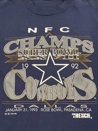 1992 Dallas Cowboys Superbowl XXVII NFC Champs T Shirt Size L 90s Vintage - Picture 2 of 5