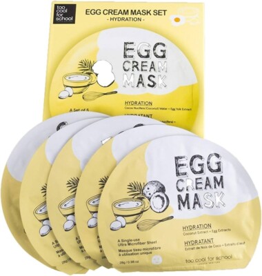 [Too Cool For School] 5x Egg Cream Mask Sheet 28g 