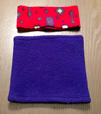 Lot of 2 Fleece Headbands/Ear Warmer Winter/Snow/Skiing Purple and Red One Size