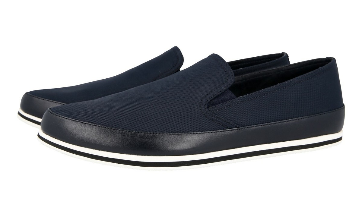 PRADA ST.TROPEZ Espadrilles Slip-on Sneakers - Navy Blue 