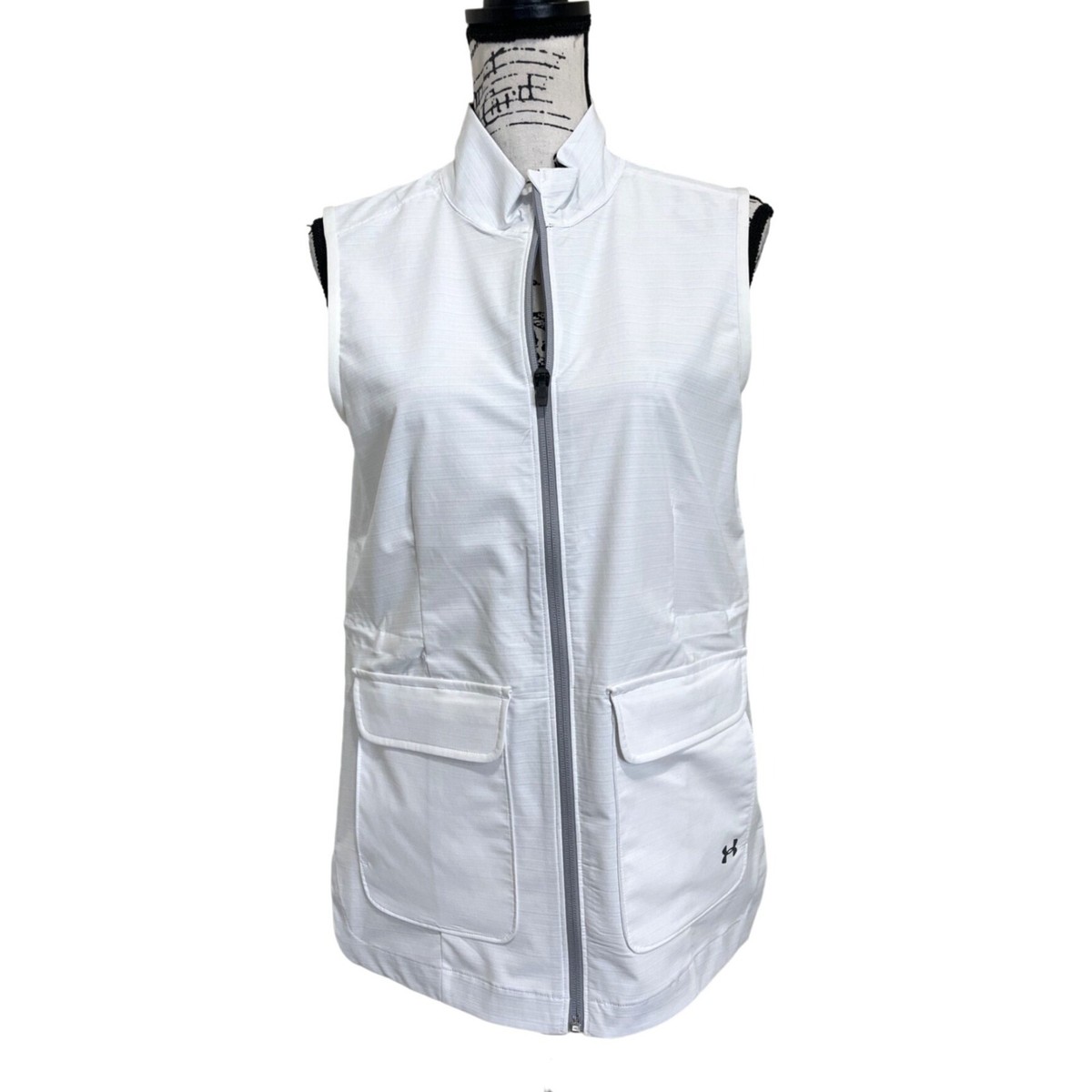 Full Zip Jacket Under Armour Windstrike Vest Under Armour Womens Windstrike  Vest Full Zip Golf White Black Size S