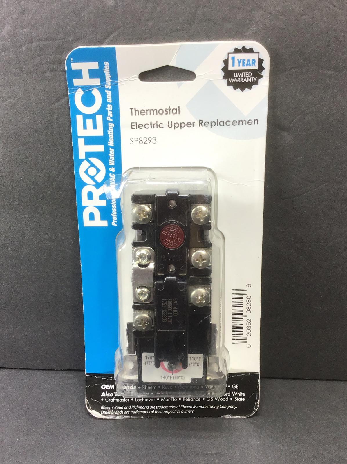 PROTECH Electric Water Heater Upper Thermostat Model Number SP8293 eBay