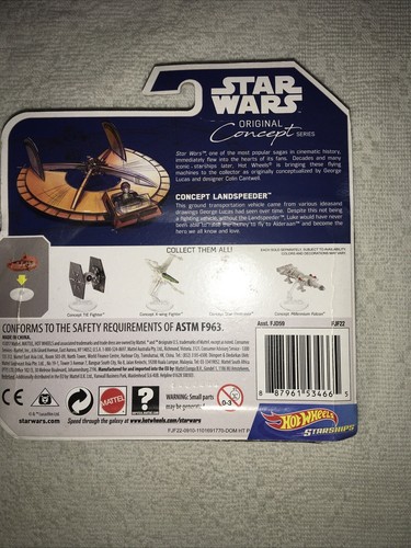 Star Wars Hot Wheels Original Concept Landspeeder Replica W/Stand New - Picture 4 of 4