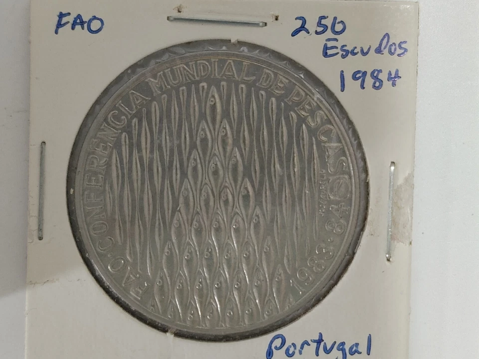 Portugal 250 escudos - 1984 - Conferencia mundial de pesca FAO (en su cartera) - Image 2 of 4