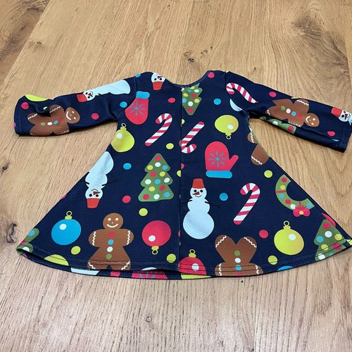 Christmas Want That Trend Dress 18-24 Mths Navy Vibrant Gingerbread Men Xmas - 第 7/9 張圖片