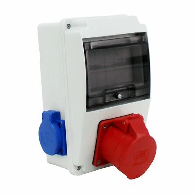 TP ELTRIC Baustromverteiler Stromkasten Stromverteilerkasten 1x CEE 16A + 2 x Schuko