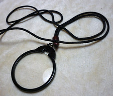 Monokel/Lesebrille - Lupe + 300 in schwarz + Halskette Satinband - ungetragen