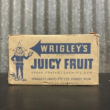 Wrigley’s Juicy Fruit Early Vintage Shop Display Carton Packaging Box. Milk Bar