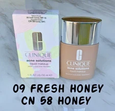 Clinique Acne Solutions Liquid Makeup - 09 Fresh Honey - CN 58 Honey - NEW