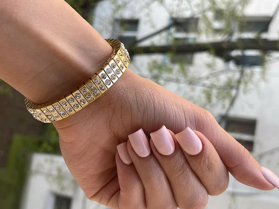 2ct Swarovski Crystal bracelet gift for her Artisan Handmade 24k 96 Handset Gems - Image 4 of 4