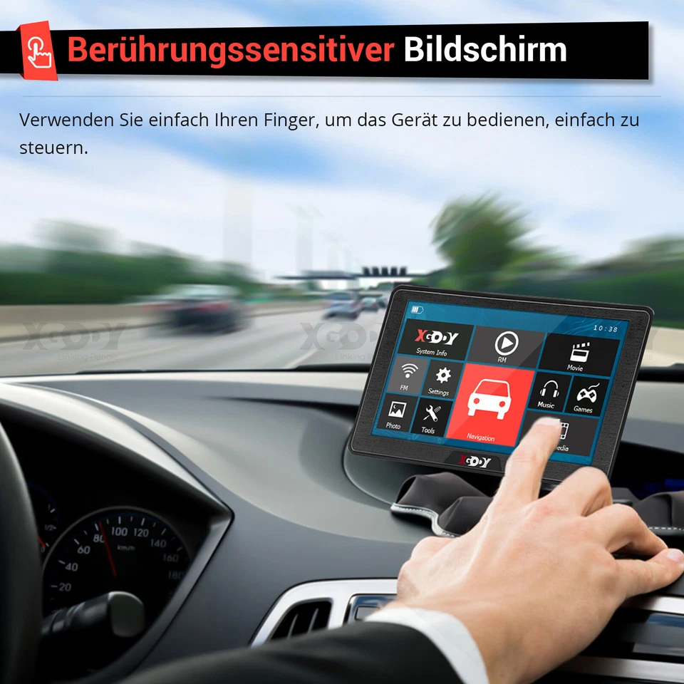 XGODY 7'' Zoll GPS Navi Navigationsgerät für Auto LKW PKW Navigation EU Karten - Bild 2 von 4