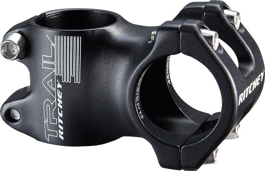 Ritchey Trail Stem: 45mm, +/- 0, 31.8, 1-1/8, Black