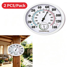 10 Inch Indoor Outdoor Thermometer Hygrometer Large Wall-Mounted Dial Waterproof