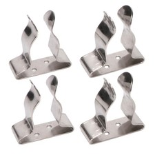 COC-LF 4 Pieces Boat Hook Holder Stainless Steel Spring Clamp Small, Silver