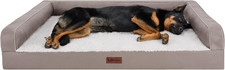 Orthopedic Dog Sofa Bed Memory Foam Couch with Bolsters, Textured Plush Wate