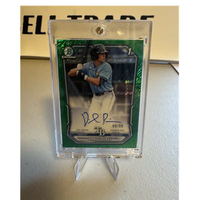 2026 Bowman Chrome Rays Daniel Pierce 1st Bowman CPA-DP Auto Green Shimmer /99