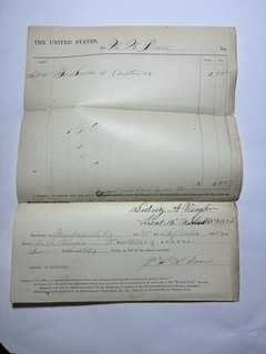 1865 KENTUCKY US 12TH Colored Heavy Artillery REG’T Document Auctioneer Voucher