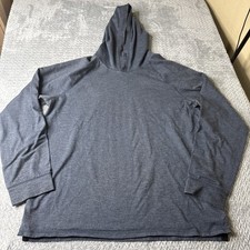 Vince Broken Twill Pullover Hoodie Mens Large Gray