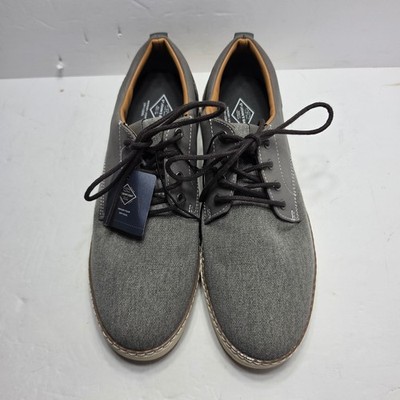 St Johns Bay Jacob Mens Grey Canvas Oxford Memory Foam Shoes 10.5M 016-1403