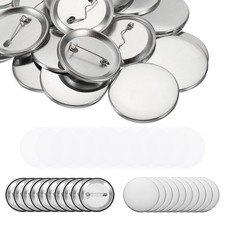 100 x Blank Button Making Supplies Metal Button Pin Badge Kit 1.26"