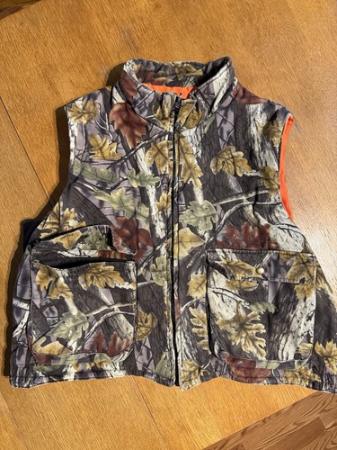 VTG MASTER SPORTSMAN Rugged Outdoor Gear Reversible CAMO/Orange Hunting Vest XL - Picture 1 of 9