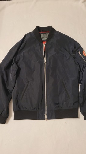 BRIXTOL Textiles~Men  L~Black Nylon  Lined Zip  Style Bomber Jacket ~EUC