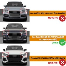 Pair Front Bumper Grille Fog Light Lamp Cover Frame For Audi Q5 8R 2012-2016