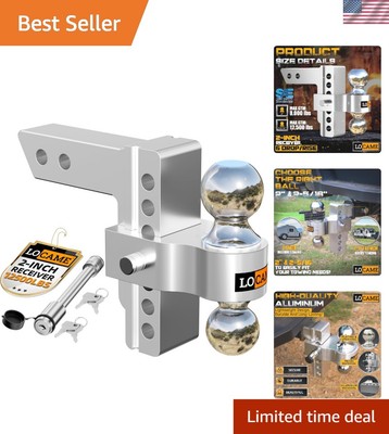 Heavy-Duty 2-Inch Receiver Hitch with 6-Inch Drop   12,500 lbs Towing Capacity