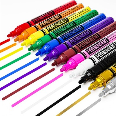 Oil Based Paint Marker Set 12PCS Medium Tip Waterproof Multi Surface Pens New US